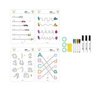 JunZheHub 24 Piezas Cuadernos de de Letras Cuaderno de Caligrafía Infantil Libro de Escritura Manual Ejercicios de Motricidad Material Papel, 32 Cartas