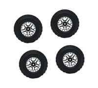 JunZheHub 4 Piezas Neumático de Goma para Coche RC Neumático Rueda Accesorio Repuesto Montaje Espuma Metálica Fácil de Reemplazar Compatible con MN82 LC79 D90, Negro