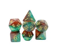 JunZheHub 7X Dados de Múltiples Caras, D4 D8 D10 D12 D20 RPG Juguetes de Entretenimiento, Juegos de rol Juegos de Cartas de Enseñanza de Matemáticas Dados Acríl, Verde Rojo