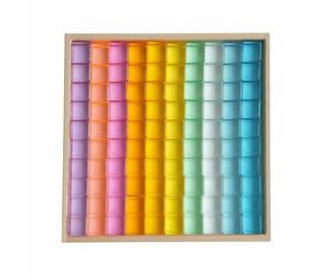 JunZheHub Acrílico Cubos Bloques Sensorial Educativo Creativo Translucido Estímulo Visual Apilado Adecuado para Preescolar Juguetes Desarrollo Infantil Casa, Macaron, Cubos 100PCS