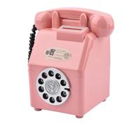JunZheHub Alcancía Teléfono Ahorrador Banco para Monedas Forma Teléfono Simulación Material PP Adecuada para Enseñar Finanzas Niños Habitación, Rosa, Individual