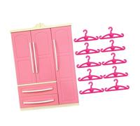 JunZheHub Armario para Muñecas con 10 Perchas, Decoraciones con Cajones Que Se Pueden Abrir, Accesorios para Casa de Muñecas, Regalos de Valentín, M, con Percha Recta