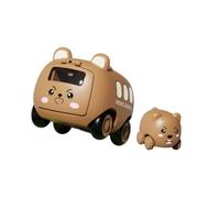 JunZheHub Autobús de Inercia Interactivo con Dibujos Animados para Bebés, para Niños Mayores de 1 año, Color Verde, MarrÓn