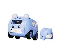 JunZheHub Autobús de Inercia Interactivo con Dibujos Animados para Bebés, para Niños Mayores de 1 año, Color Verde, PÚrpura