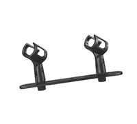 JunZheHub Barra de Micrófono, Soporte de Aluminio para Múltiples Micrófonos, Soporte Doble, Barra Estéreo, Montaje con Abrazadera Espaciadora, Adecuado, Cabezales Dobles