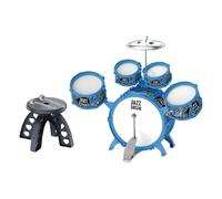JunZheHub Batería Infantil Kit de Tambor para Niños Instrumento Musical Percusión Educativo PVC con Silla Estimula Adecuado para Fiestas Reuniones de, Azul