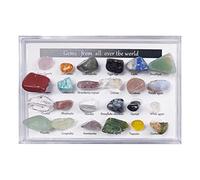 JunZheHub Caja de Colección de 24 Piezas de Rocas Y Minerales: Geografía Educativa para Niños, Multicolor, 95x60mm
