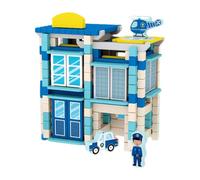 JunZheHub Casa de Madera DIY, Juego de Bloques de Construcción, Ingeniería, Aprendizaje, Juguete, Granja, Estación de Policía