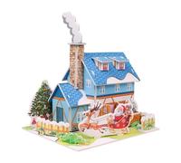 JunZheHub Casas Navideñas para Hacer Mismo, Kits de Manualidades Navideñas, Casas Navideñas Educativas Hechas a Mano, Sin Terminar, Rompecabezas 3D para Niño, M casa pequeña