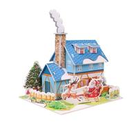 JunZheHub Casas Navideñas para Hacer Mismo, Kits de Manualidades Navideñas, Casas Navideñas Educativas Hechas a Mano, Sin Terminar, Rompecabezas 3D para Niño, L casa pequeña