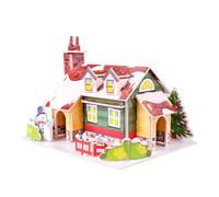 JunZheHub Casas Navideñas para Hacer Mismo, Kits de Manualidades Navideñas, Casas Navideñas Educativas Hechas a Mano, Sin Terminar, Rompecabezas 3D para Niño, casa m