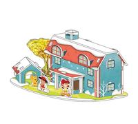 JunZheHub Casas Navideñas para Hacer Mismo, Kits de Manualidades Navideñas, Casas Navideñas Educativas Hechas a Mano, Sin Terminar, Rompecabezas 3D para Niño, pequeña casa