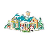 JunZheHub Casas Navideñas para Hacer Mismo, Kits de Manualidades Navideñas, Casas Navideñas Educativas Hechas a Mano, Sin Terminar, Rompecabezas 3D para Niño, L casa de Navidad