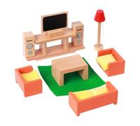 JunZheHub Conjunto de Muebles de Madera para Casa de Muñecas, Kit en Miniatura, Simulación de Micro Paisaje, Decoración Clásica, Regalo de Cumpleaños para Mayor, Sala de Estar