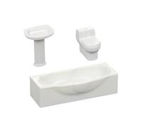 JunZheHub Dollhouse Mini Juego Bañera Lavabo Inodoro Modelo Accesorios con Diseño Realista Y Material PP Resistente Adecuado para Niños Decorar Casas de Muñecas, s