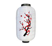 JunZheHub Farol Japonés Decorativo de Tela Estructura Metálica Diseño Resistente Al Agua Y Pintura Artesanal Adecuado para Fiestas Temáticas, BlancoCuerpoPequeñoFlor, Individual
