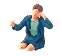 JunZheHub Figura en Miniatura a Escala 1/64 Pintada, Escena de Conductor, Decoración, Juguete para Niños, Escala S, Hold Head Mujeres Azul