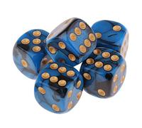 JunZheHub Juego de 5 Unidades Translúcidas para Juegos de Lecciones de Matemáticas D6, Azul Oscuro