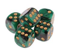 JunZheHub Juego de 5 Unidades Translúcidas para Juegos de Lecciones de Matemáticas D6, Verde Oscuro