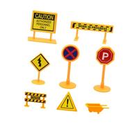 JunZheHub Juego de 8 Señales de Tráfico para Casa de Muñecas, Mini Señales de Tráfico de Juguete Resistentes a Escala 1/6 Y 1/12 para Construcción de Modelos DI