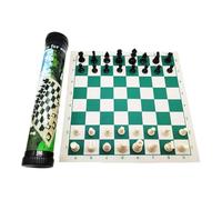 JunZheHub Juego de Ajedrez Profesional para Y Estrategia, con Tablero Enrollable Y Todas Las Piezas Guardadas en Un Tubo, 43cmx8cmx8cm