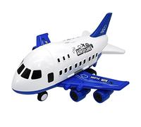 JunZheHub Juego de Avión de Juguete para Niños con Contenedor de Almacenamiento Y Pista de Inercia, Azul 6 Coches de policía
