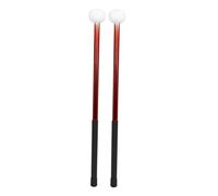 JunZheHub Juego de Mazos de Timbales con Cabeza de Fieltro, Palo de Mazo de Timbales, Accesorio de Percusión, Palos de Tambor de Práctica para Tambor de Loto, 2, Rojo