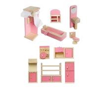 JunZheHub Juego de Muebles en Miniatura para Casa de Muñecas 1/12, Muebles de Juguete en Miniatura, Juguete para Juego de Imitación, Manualidades de Hobby, Baño Cocina