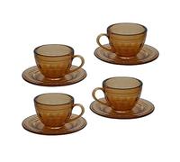 JunZheHub Juego de Tazas de Té en Miniatura para Decoración de Casas de Muñecas, Colección de Vajilla a Escala 1:6, Marrón
