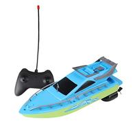 JunZheHub Lancha Motora Eléctrica Teledirigida, Barco de Juguete para Niños Y Adultos, Azul