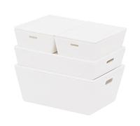 JunZheHub Mini Cajas de Almacenamiento de 4 Piezas, Contenedores para Casas de Muñecas 1: 6 1:12, White_ABS