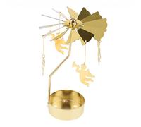 JunZheHub Portavelas Navideño Decorativo Candelabro Giratorio de Metal para Velas de Té Ornamento para Mesa Adecuado para Fiestas Nocturnas Cafés Y Sesiones Fot, Ángel, Individual