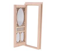 JunZheHub Puerta Individual de Madera en Miniatura con Mampara Hueca Exterior, Escala 1/12