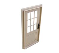JunZheHub Puerta Practicable para Casa de Muñecas a Escala 1/12, Muebles en Miniatura, Mini Puerta Artificial para Sala de Estar, Color Madera