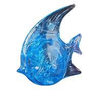 JunZheHub Rompecabezas de Cristal, Pabellón Chino/Rompecabezas, Pescado Azul 9.1 x 9.5cm