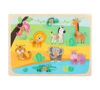 JunZheHub Rompecabezas de Madera Tablero para Agarrar Juguete Infantil Peg Puzzle Animal Material No Tóxico Función de Entretenimiento Adecuado para Regalos Cel, Estilo a