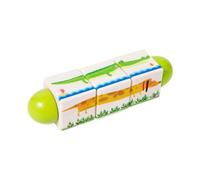 JunZheHub Rompecabezas Giratorio de Madera, Bloques de Construcción, Agarre Manual, Rompecabezas Educativo para Niños Y Niñas. Regalos de Cumpleaños, Verde Animal