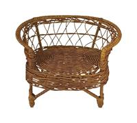 JunZheHub Silla de Ratán para Casa de Muñecas a Escala 1:12, Accesorio de Manualidades en Miniatura, Muebles Tejidos en Miniatura.