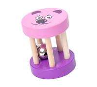 JunZheHub Sonajero de Madera para Bebé, Juguete con Rodillo Y Campana, Regalos Navideños, Portátil, para Lactancia, Superficie Lisa, Cilindro, Desarrolla Habili, Violeta