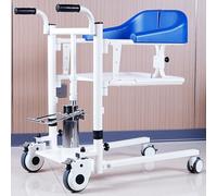 Juodkeo Elevador de pacientes hidráulico multifuncional, asiento dividido de 180 °, silla de ducha de inodoro, dispositivo de transferencia segura portátil, para cuidado en el hogar,Light blue