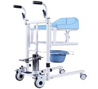 Juodkeo Elevador de pacientes hidráulico multifuncional, asiento dividido de 180 °, silla de ducha de inodoro, dispositivo de transferencia segura portátil, para cuidado en el hogar,Dark blue