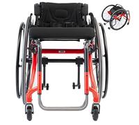 Juodkeo Silla de ruedas deportiva de ocio plegable autopropulsada ligera - Para adultes y mayores, freno manual y ruedas traseras de liberación rápida - Todo terreno, capacidad 220 lbs
