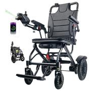 Juodkeo Silla de ruedas eléctrica con luz LED, Sillas de ruedas eléctricas con motor de 360 W, Silla de ruedas eléctrica plegable todo terreno, para actividades al aire libre, viajes, compras