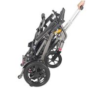 Juodkeo Silla de ruedas eléctrica ligera & plegable, alcance 28km - Para adultos y mayores, reposabrazos levantables, todo terreno motorizada