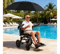 Juodkeo Silla de ruedas eléctrica ligera plegable motorizada, solo 14 kg, para adultos, doble motor, fácil de usar | Neumáticos todo terreno y rotación 360°, aprobada para viajes y aerolíneas,20ah