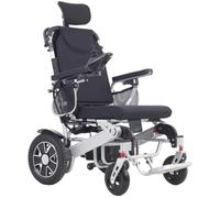 Juodkeo Silla de ruedas eléctrica motorizada ligera plegable para mayores - Compañero ideal de viaje, silla eléctrica portátil (1 batería, alcance 25km, motor 500W)