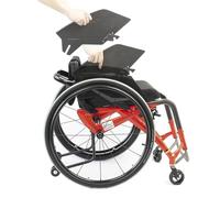 Juodkeo Silla de ruedas todo terreno deportiva - Plegable ultra ligera, autopropulsada, repose-pies ajustable, ruedas traseras liberación rápida & anti volteo, soporta 220lbs