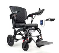 Juodkeo Sillas de ruedas eléctricas ligeras y plegables para adultos, silla de ruedas motorizada de 220 libras, silla de ruedas portátil con asiento ergonómico,6AH
