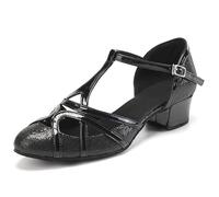 JUODVMP Zapatos De Baile De Salsa Latina para Mujer Zapatos De Baile De Salón De Fiesta De Boda De Tango Moderno con Punta Cerrada 3 cm Entero Modelo 070-C,39 EU