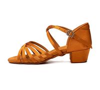 JUODVMP Zapatos de Baile Latino para Niñas de Salon Zapatos de Baile Profesional,Modello ES-202PD-3.5CM, 35 EU / 22 CM